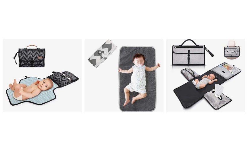 Matelas à langer portable pliable de voyage adapté pour bébés et enfants avec porte-biberon thermique inclus Kids sac à langer pour change couche matelas et coussin modèle 2020 
