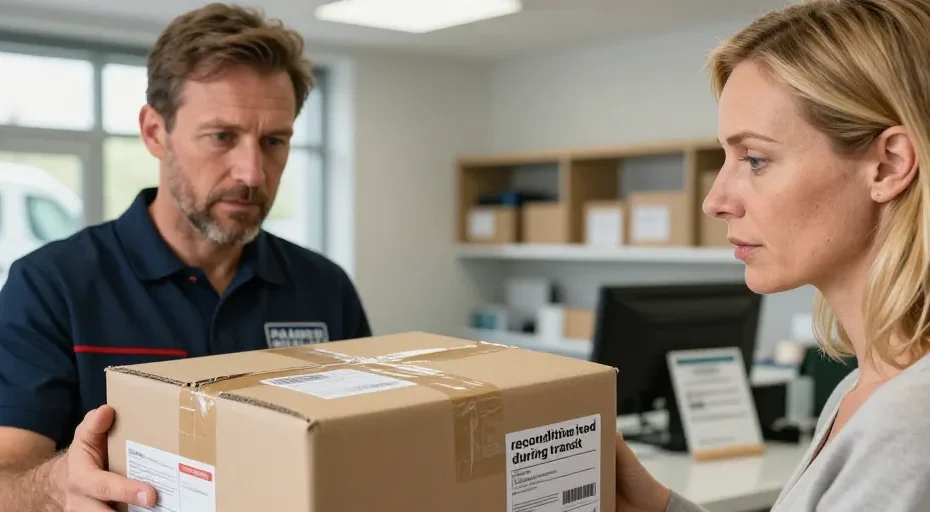 que veut dire colis reconditionné pendant l'acheminement